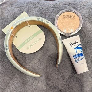 Headband, physicians Formula face powder and Cure’l moisturizer bundle